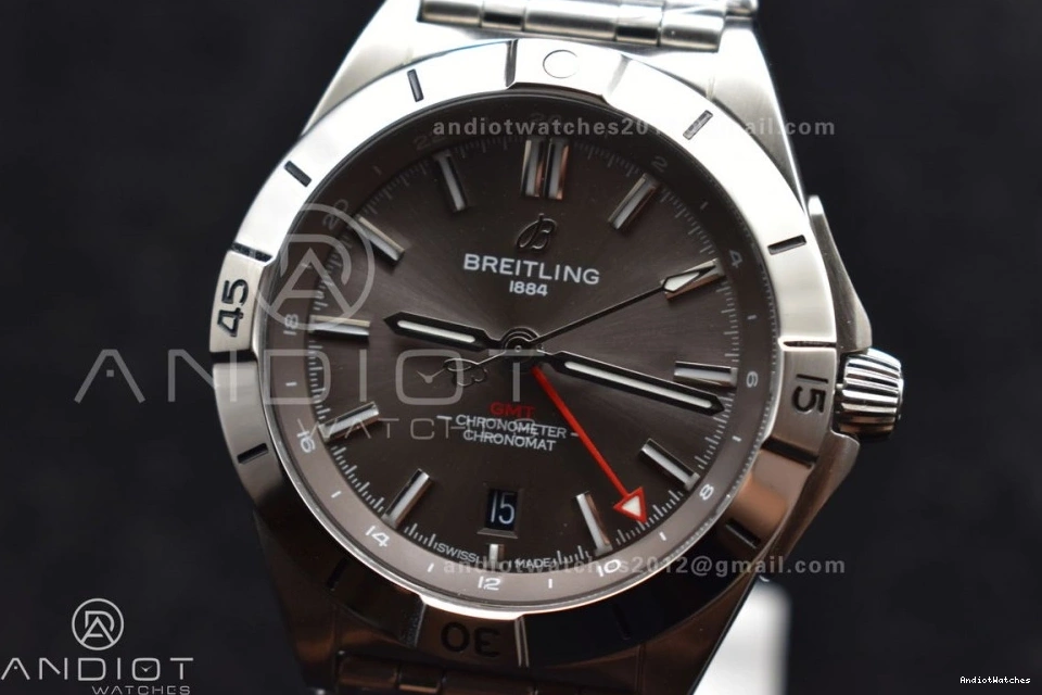 A SS 529 Chronomat Factory Dial Best Automatic SoftTouch GMT Bracelet 40mm 1:1 Edition BLS on Breitling Grey 0715